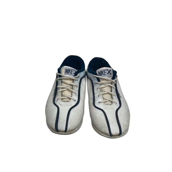 Nike X Vintage 80s Lace Up Bowling Shoes Split Toe White Blue Womens 6 - Picture 4 of 11